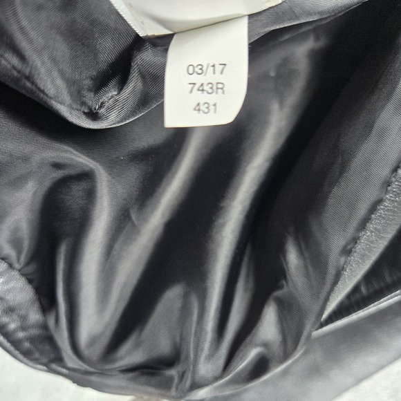 Lauren Ralph Lauren Womens Black Leather Moto Biker Jacket Lined Size Small READ - Picture 8 of 10